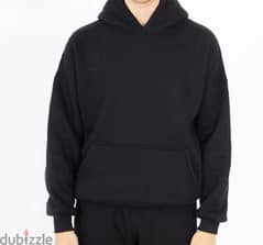 Black basic slim fit hoodie