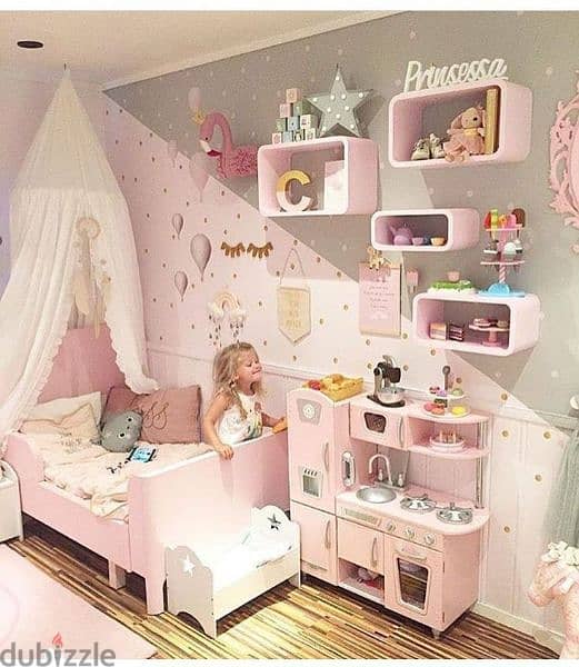 سرير ايكيا بينك بحالة ممتاز والمرتبة هديه Ikea Pink children bed 1