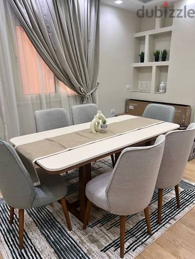 Modern Beige & Mint Dining Set - طقم سفرة بيچ ومينت