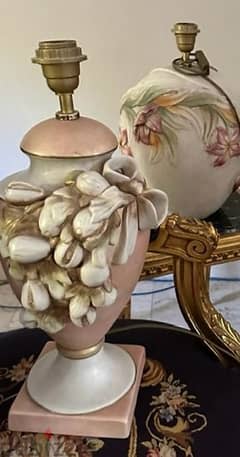antique Italian porcelain lamps