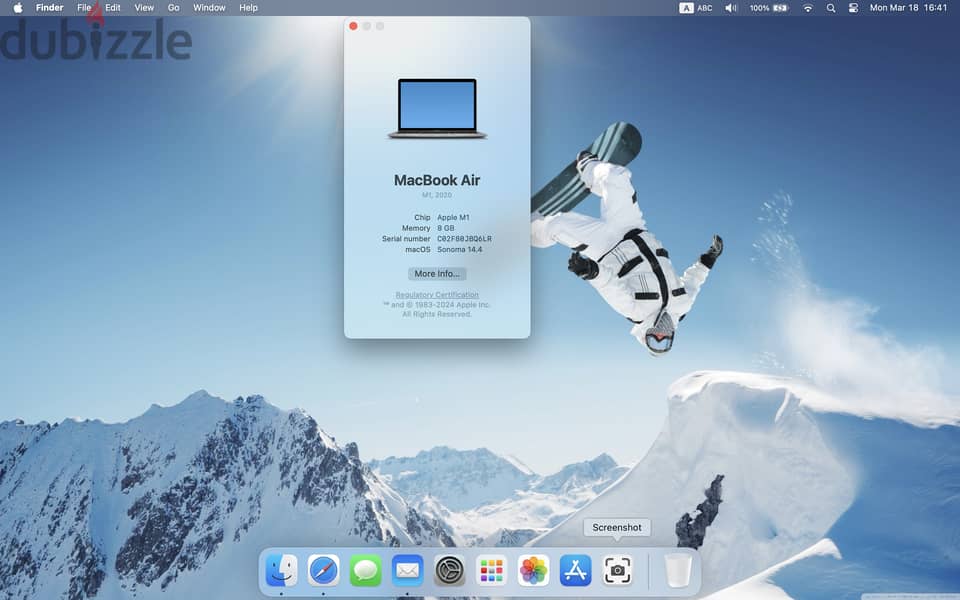 Apple macbook air 13" Display, M1 chip /8g 256g space grey, 2