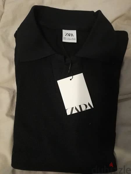 Brand New ZARA Collared knit Polo Shirt Long Sleeves 5
