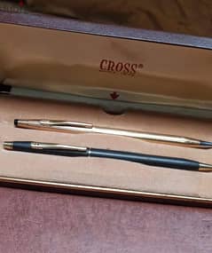 قلمين Cross اصلية طلاء دهب 0