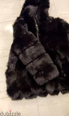 Black fur jacket 3XL جاكيت فرو استراد أمريكي استعمال خفيف حالة ممتازة