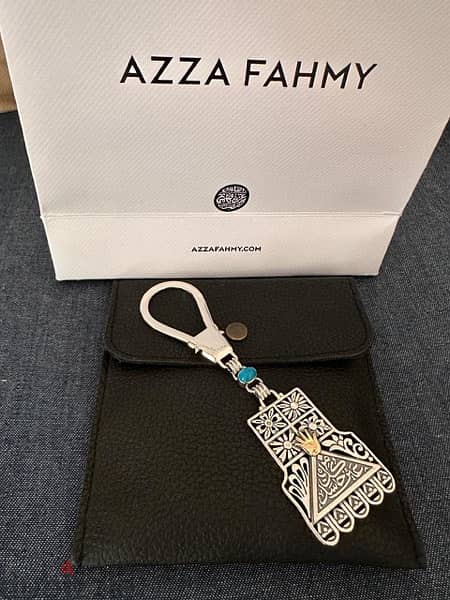 Azza Fahmy silver with 18 c gold key chain 4