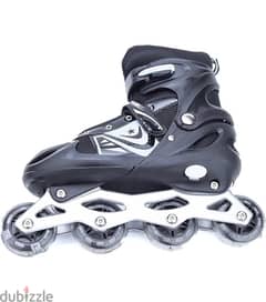 حذاء تزلج بصف عجلات واحد قابل للتعديل - أسود، مقاس (39:42) 0