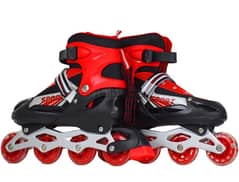 حذاء تزلج قابل للتعديل بعجلات دوارة وامضة وملونة للاطفال من كارول، م38