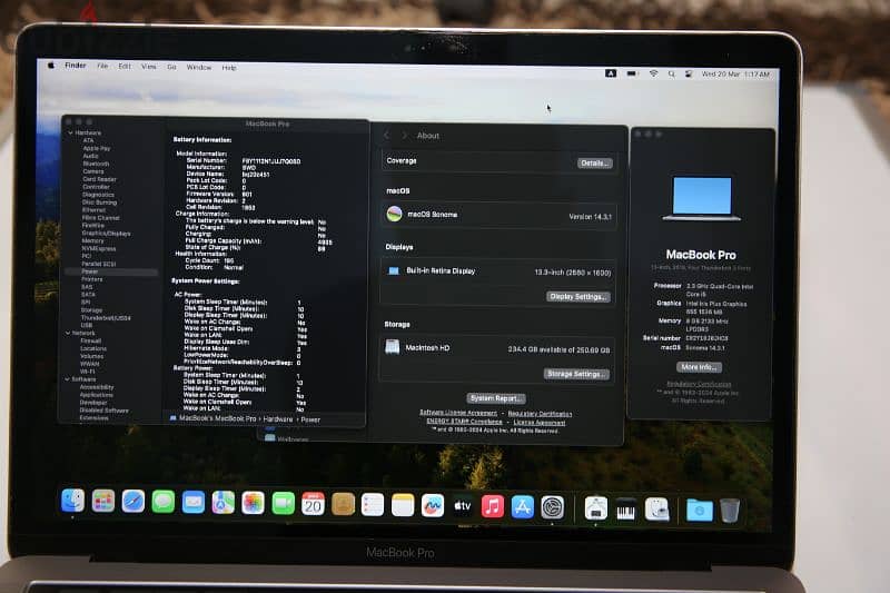 Apple MacBook Pro 13 2018 | I5 | 8GB RAM | 256GB | 195 Battery cycle 6