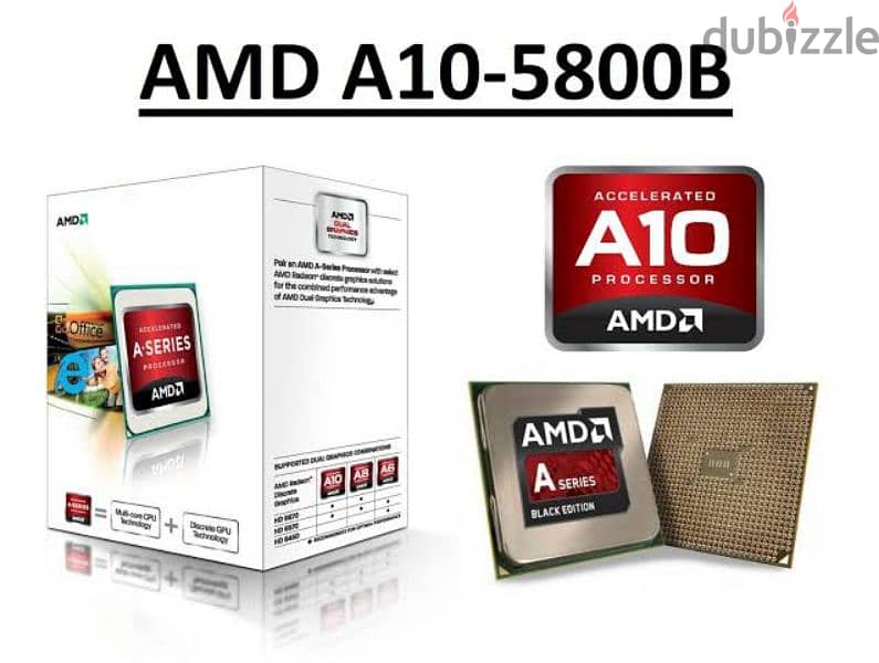 AMD A10-5800B Quad Core Processor 3.8 - 4.2 GHz, Socket FM2, 100W CPU‏ 0