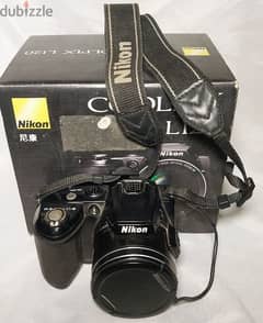 كاميرا نيكون L120 بالكرتون وكل مشتملاتها الاصلية