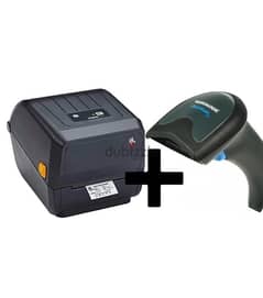 Zebra Printer ZD220240 طابعة ملصقات حرارية + Datalogic Scanner Lite 0