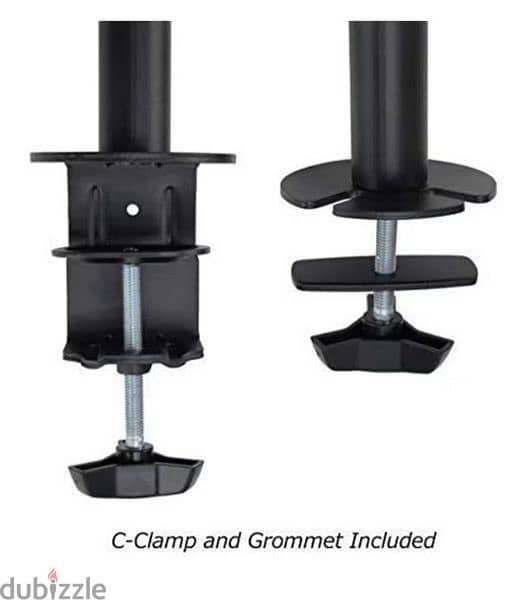 Dual Arms Fully Adjustable Desk Mount TV Stand Black 1