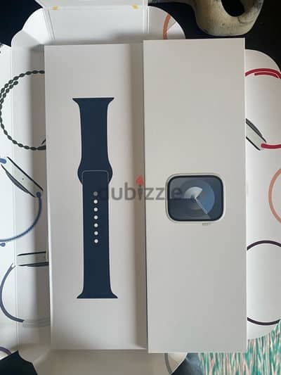 Apple Watch Series 9 45mm - Silver/Storm Blue Sport Band