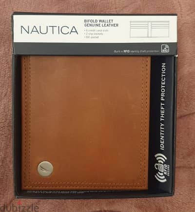 محفظة ناوتيكا نظام حماية ضد سرقة بيانات الكروت Leather Nautica Wallet