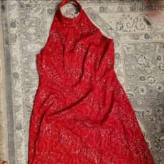 Red soiree amazing dress  used once as new ,85 kilo