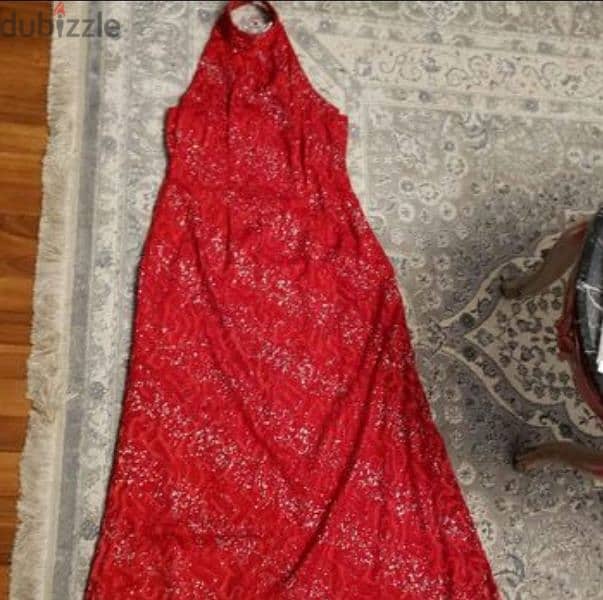 Red soiree amazing dress  used once as new ,85 kilo 1