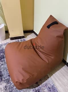 new leather brown bean bag 0