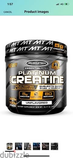 platinum creatine muscletech sealed 80 serving 0