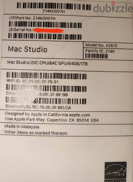 Customized Mac studio 64-C GPU 64GB 1