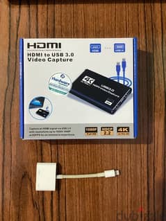 adapter lightning to HDMI & Audio Video Capture Card,4K HDMI USB 3.0 0