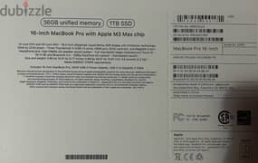 macbook pro m3 max 16 inch 36gb 1Tb new 0
