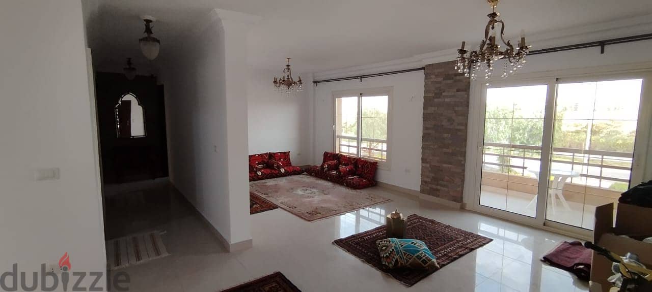"Apartment 145 square meters for sale in Madinaty, private finishes, overlooking Street B6. " 1