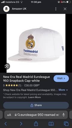 New Era Real Madrid Euroleague 950 Snapback Cap-white original