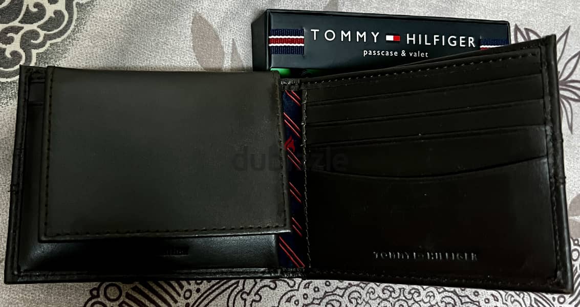 محفظة Tommy Hilfiger wallet أصلية جلد طبيعى بنى غامق (Dark Brown) 4