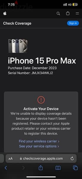 Iphone 15 pro max 256 Middle East No Active 3