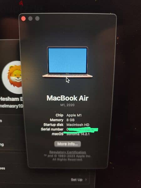 MacBook air M1 256 giga 8 giga ram. 6