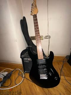 Yamaha ERG 121C Electric Guitar with Cover and Yamaha Amplifier