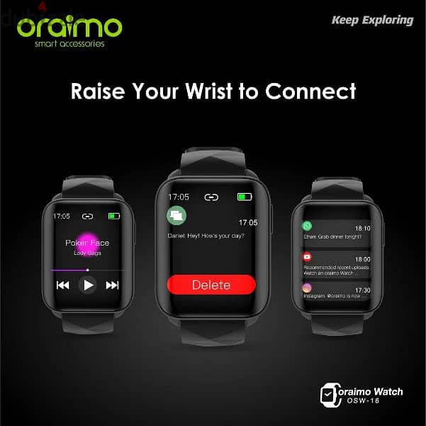 Oraimo Smart watch OSW-16, BrightSilver + 12 Months Local Warranty 1
