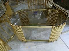 modern Stainless steel golden table ترابيزة مودرن ستانلس ستيل دهبي
