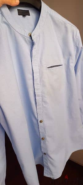 Red tag light blue cotton/ lenin blend shirt size x large fits bigger 2