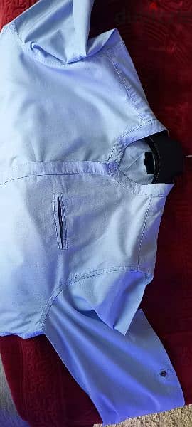Red tag light blue cotton/ lenin blend shirt size x large fits bigger 3