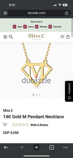 New MissL Gold Necklace - with invoice - without box 0