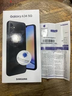 Galaxy A34 5G dual sim 256/8G Black جديد متبرشم بضمان الوكيل 0
