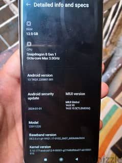 Xiaomi 12 pro  شاومي ١٢ برو مساحه ٢٥٦ رام ١٢ 0