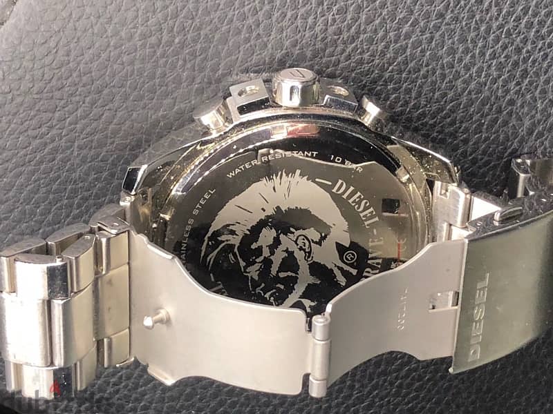 Diesel Mega Chief Men'S Silver Dial Stainless Steel Band Watch Dz4328, 7