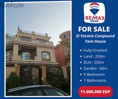 El Yasmin Compound  Twin House  For Sale  550m 0