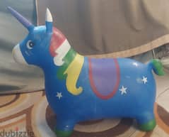 Rubber Inflatable Jumping & Riding Bouncing Unicorn - حصان اطفال 0