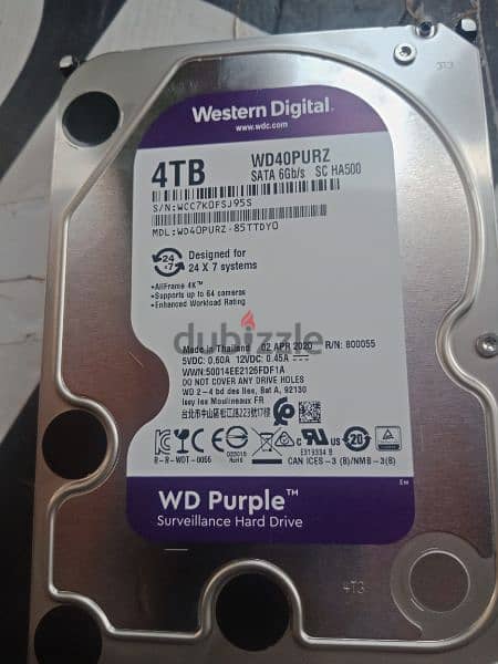 هارد ٤ تيرا Western Digital purple استعمال ايام 1