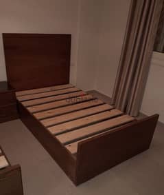single bed contar aro dark wood