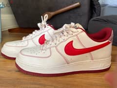 Nike Air Force 1 '07 Swoosh 50th Anniversary trainers in white and red