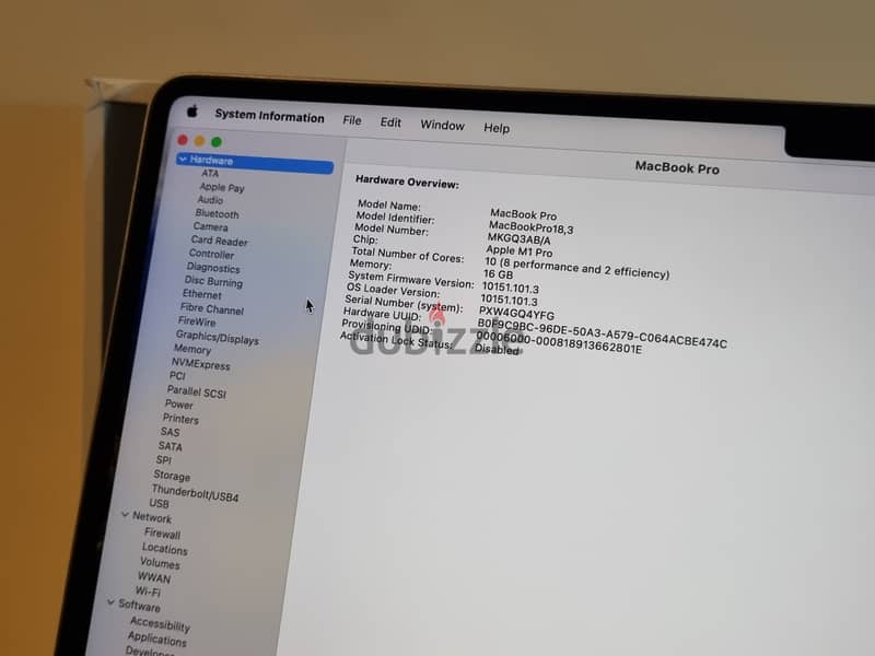 Macbook Pro M1 Pro 14 inch 10Core 1TB جديد تماماااا ١٠٠٪ بطاريه 8