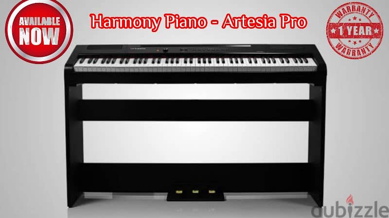 Artesia Harmony 88 Weighted Key Digital Piano - Black 0