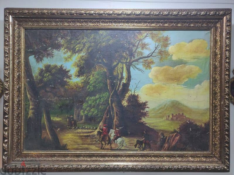 very large antique signed oil painting 2