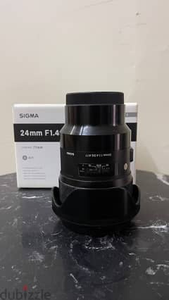 Lens 24 mm Sigma art for Sony 1.4