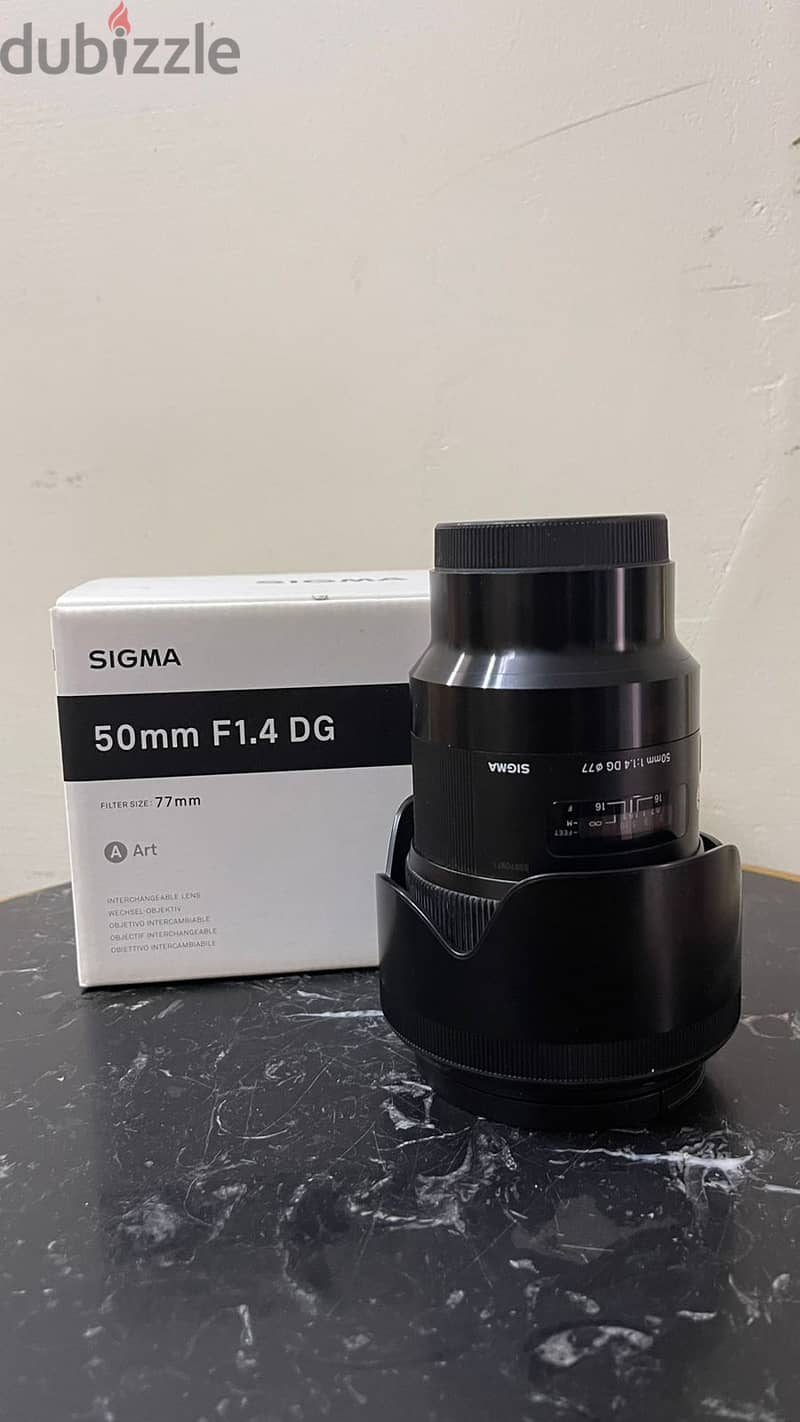 Lens 50 mm Sigma Art for Sony 1.4 Like new 0