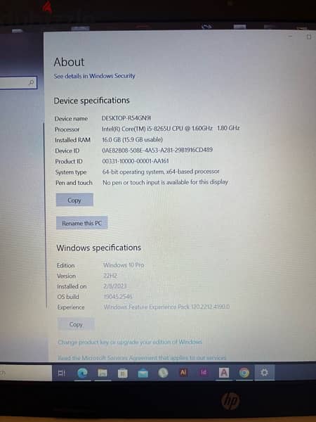 edition : windows 10 pro version : 22H2 OS build: 19045.2546 5